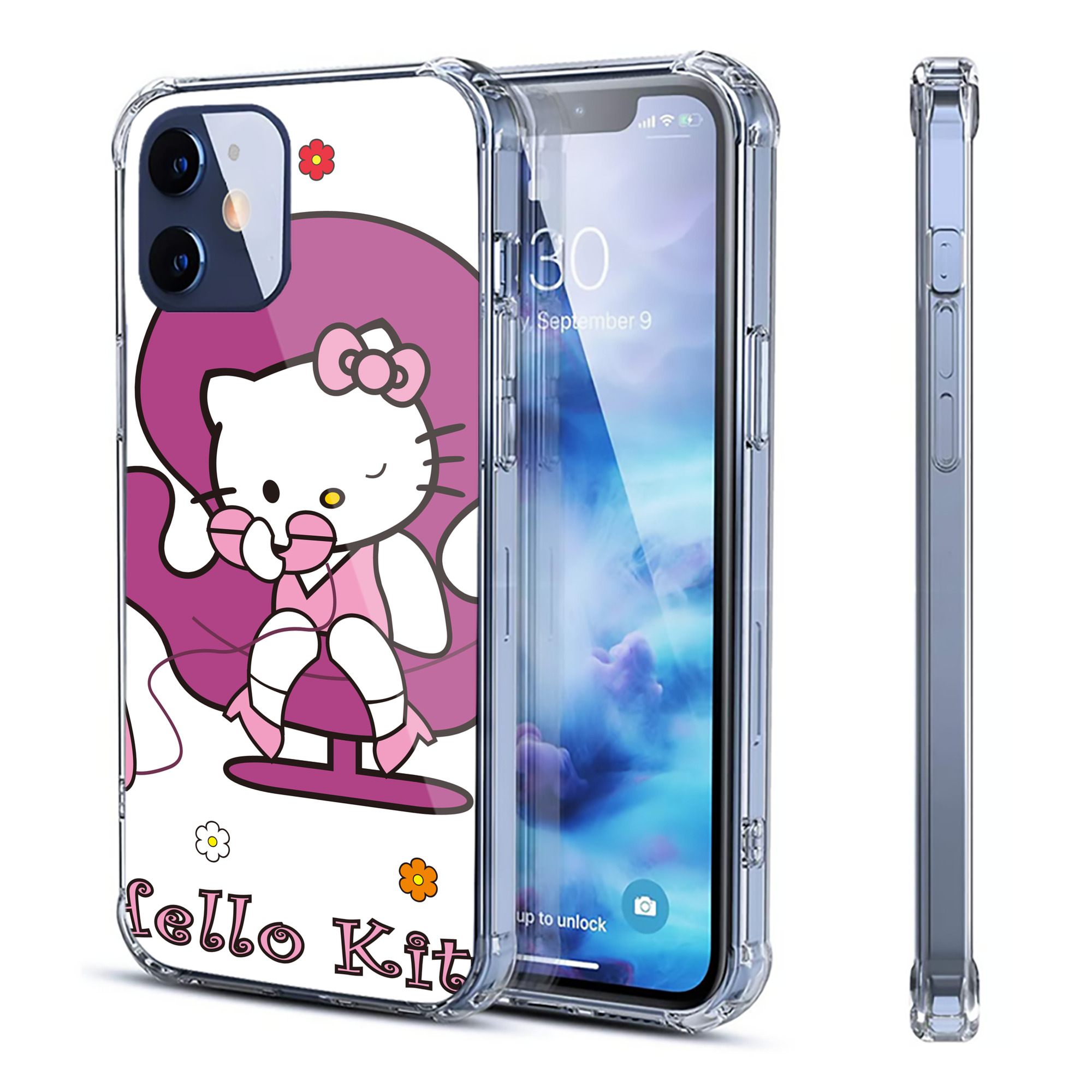 （画像用） Hello Kitty ハローキティ 【iPhone 12シリーズ対応】透明スマホケース（クリアソフトケース）